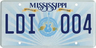 MS license plate LDI004