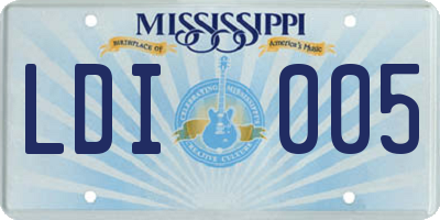 MS license plate LDI005