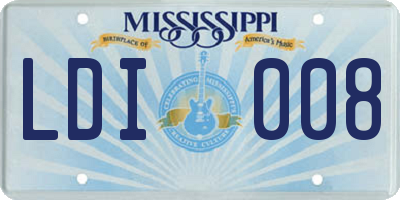 MS license plate LDI008