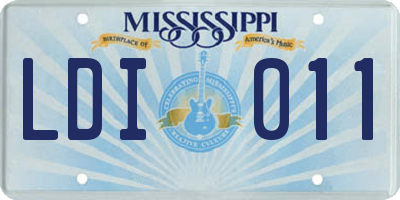 MS license plate LDI011