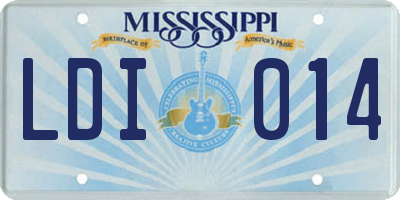 MS license plate LDI014