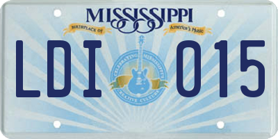 MS license plate LDI015