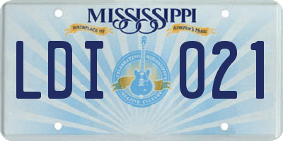 MS license plate LDI021
