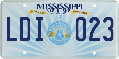 MS license plate LDI023