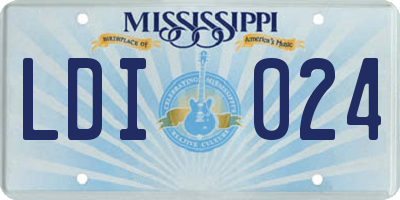 MS license plate LDI024