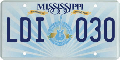MS license plate LDI030