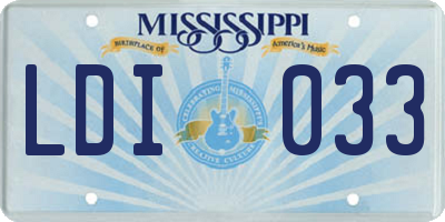 MS license plate LDI033