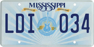 MS license plate LDI034