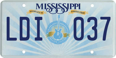 MS license plate LDI037
