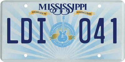 MS license plate LDI041