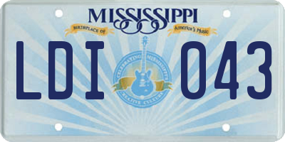 MS license plate LDI043