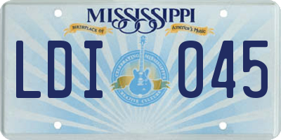 MS license plate LDI045