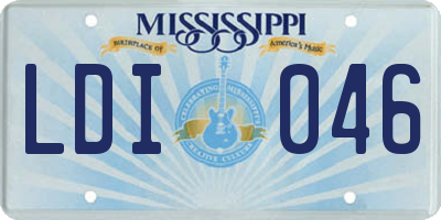 MS license plate LDI046