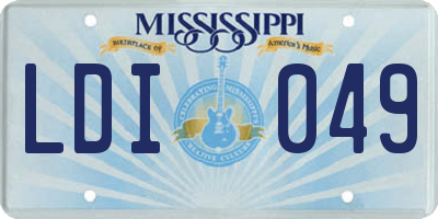 MS license plate LDI049