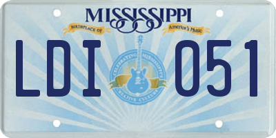 MS license plate LDI051