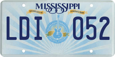 MS license plate LDI052