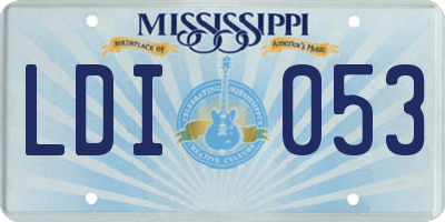 MS license plate LDI053