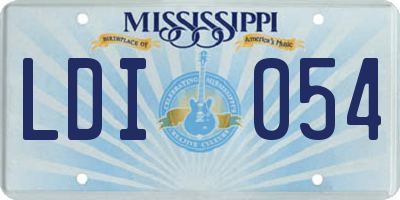 MS license plate LDI054