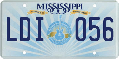 MS license plate LDI056