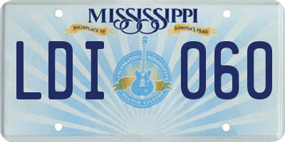MS license plate LDI060