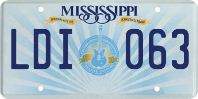MS license plate LDI063
