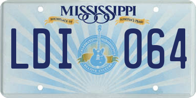 MS license plate LDI064