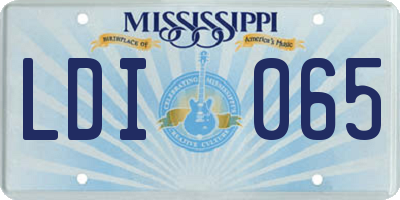MS license plate LDI065