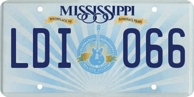 MS license plate LDI066