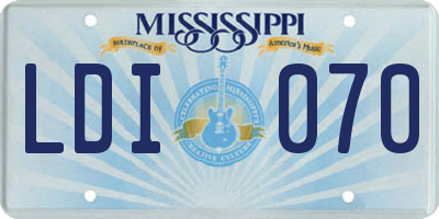 MS license plate LDI070
