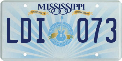 MS license plate LDI073