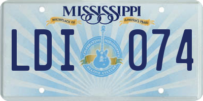 MS license plate LDI074