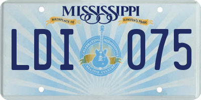 MS license plate LDI075