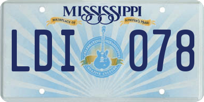 MS license plate LDI078