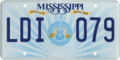 MS license plate LDI079