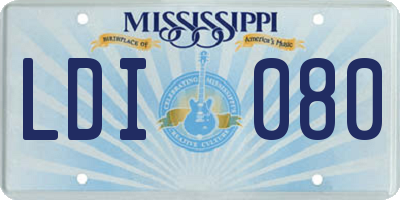 MS license plate LDI080