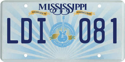 MS license plate LDI081