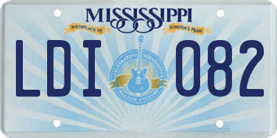 MS license plate LDI082