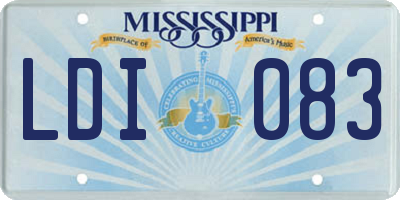 MS license plate LDI083