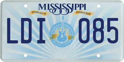 MS license plate LDI085