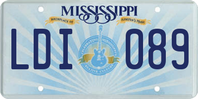 MS license plate LDI089