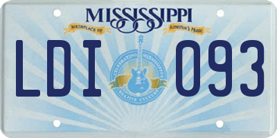 MS license plate LDI093