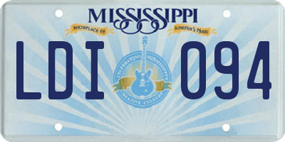 MS license plate LDI094