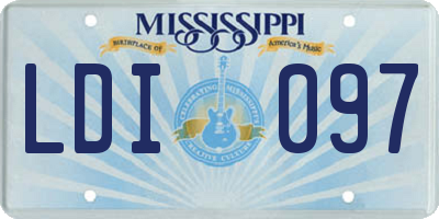 MS license plate LDI097