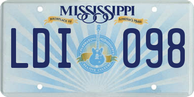 MS license plate LDI098