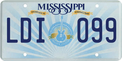 MS license plate LDI099