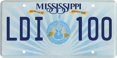 MS license plate LDI100