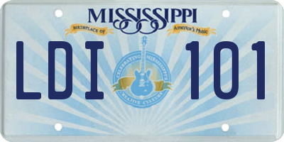 MS license plate LDI101