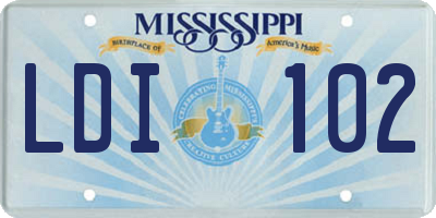 MS license plate LDI102