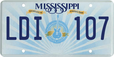 MS license plate LDI107