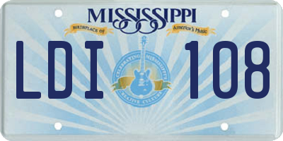MS license plate LDI108